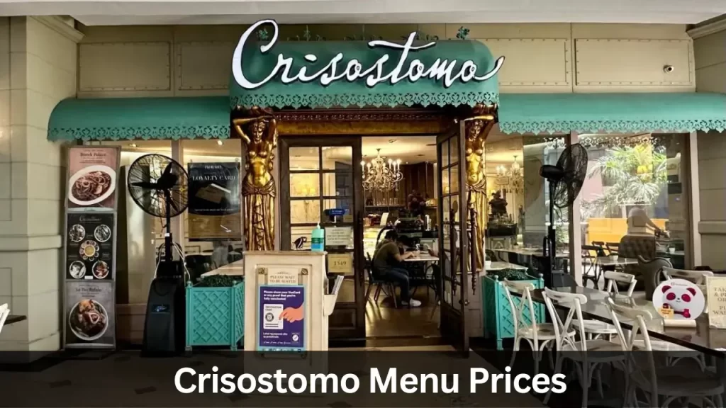 Crisostomo Menu Prices in Philippines