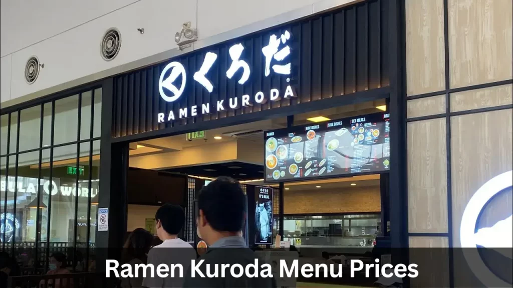 Ramen Kuroda Menu Prices in Philippines