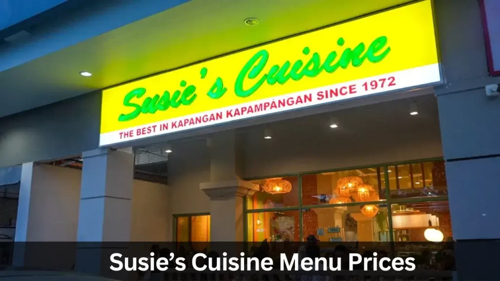 Susie’s Cuisine Menu Prices in Philippines